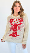 You're My Lobster Pullover - Sand-150 Cardigans/Layers-Bailey Rose-Coastal Bloom Boutique, find the trendiest versions of the popular styles and looks Located in Indialantic, FL