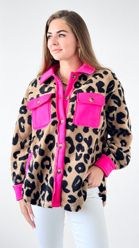 Fierce Contrast Fleece Shacket-130 Long Sleeve Tops-oddi-Coastal Bloom Boutique, find the trendiest versions of the popular styles and looks Located in Indialantic, FL