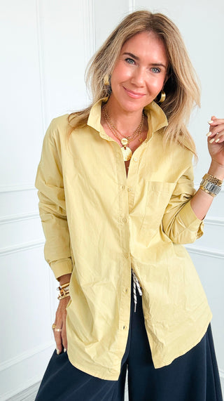 Classic Button-Up Top - Honey