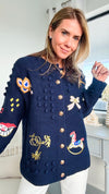 Circus Embroidered Cardigan-Blue-150 Cardigans/Layers-CBALY-Coastal Bloom Boutique, find the trendiest versions of the popular styles and looks Located in Indialantic, FL