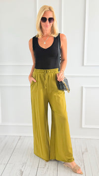 Relaxed Flare-Leg Italian Pant- Pistachio-100 Pants-AZUL MONACO-Coastal Bloom Boutique, find the trendiest versions of the popular styles and looks Located in Indialantic, FL