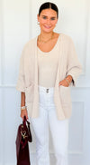 Willow Dusk Chenille Cardigan - Sand Beige-150 Cardigans/Layers-Zenana-Coastal Bloom Boutique, find the trendiest versions of the popular styles and looks Located in Indialantic, FL