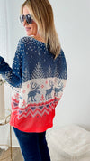 Italian St Tropez Holiday Moose Sweater-140 Sweaters-Germany-Coastal Bloom Boutique, find the trendiest versions of the popular styles and looks Located in Indialantic, FL