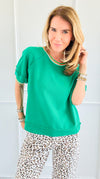 Laguna Terry Top-110 Short Sleeve Tops-Jodifl-Coastal Bloom Boutique, find the trendiest versions of the popular styles and looks Located in Indialantic, FL
