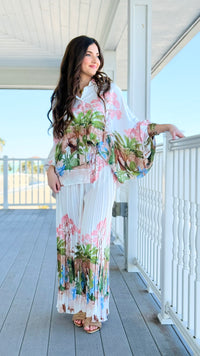 Exotic Jungle Pleated Italian Set - Off White