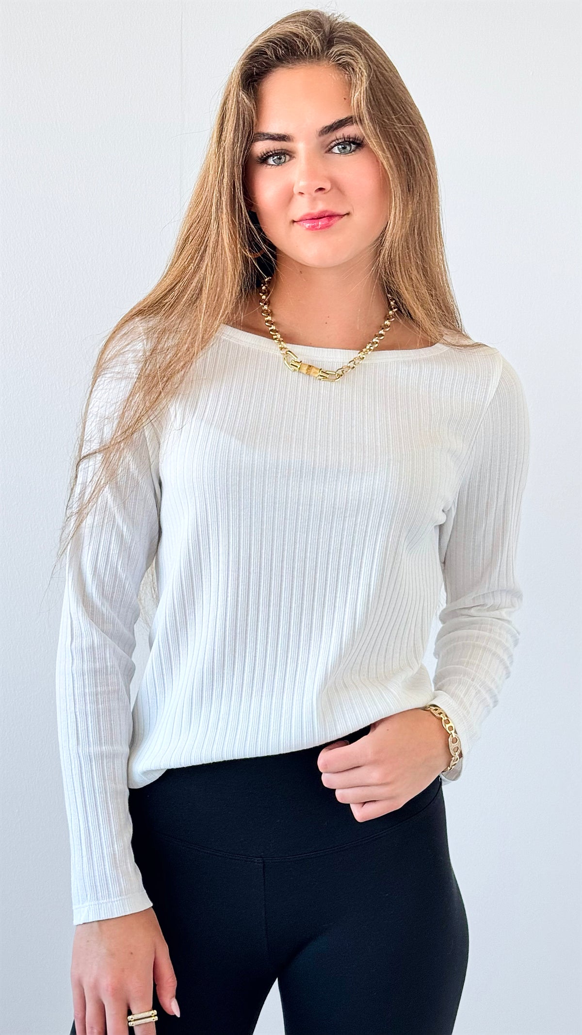 Cozy Ribbed Long Sleeve Top-110 Long Sleeve Tops-Yummie-Coastal Bloom Boutique, find the trendiest versions of the popular styles and looks Located in Indialantic, FL