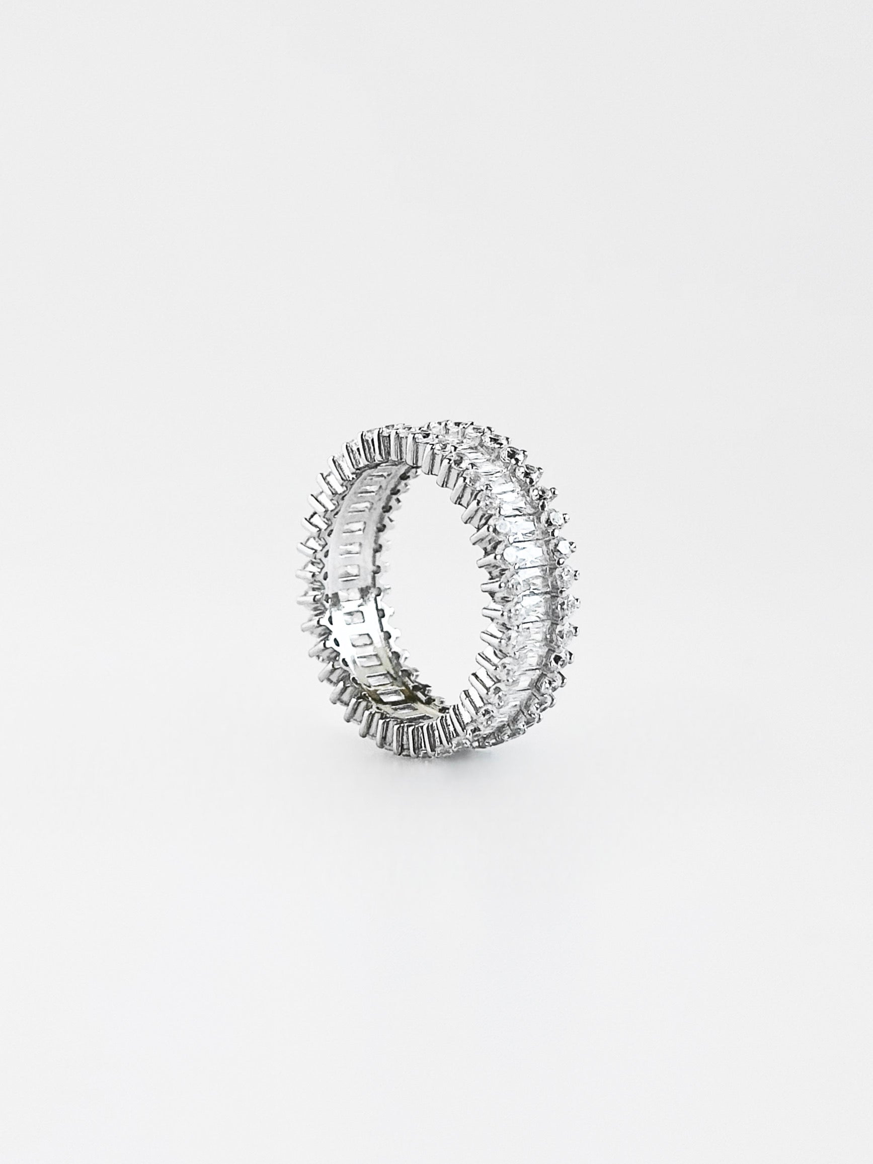 Sterling Silver CZ Station Baguette Band Ring-230 Jewelry-NYC-Coastal Bloom Boutique, find the trendiest versions of the popular styles and looks Located in Indialantic, FL