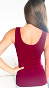 Crazy Beautiful V & Scoop Neck Braless Tank - Burgundy-220 Intimates-Elietian-Coastal Bloom Boutique, find the trendiest versions of the popular styles and looks Located in Indialantic, FL