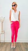 Love Endures Italian Jogger - Raspberry-180 Joggers-Italianissimo-Coastal Bloom Boutique, find the trendiest versions of the popular styles and looks Located in Indialantic, FL