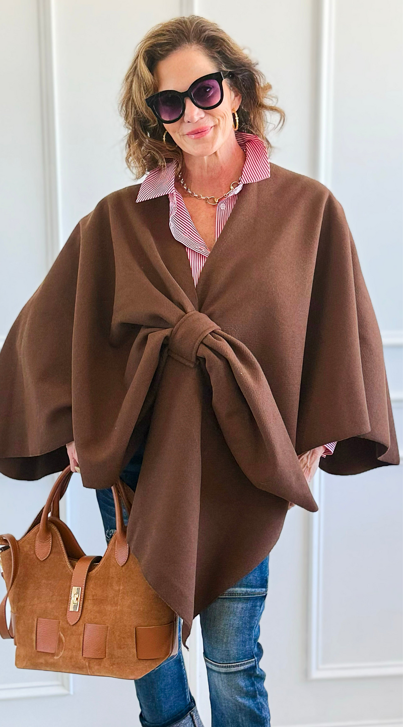 Starlight Wrap Italian Shawl-Brown-150 Cardigans/Layers-SEE YOU IN ROME-Coastal Bloom Boutique, find the trendiest versions of the popular styles and looks Located in Indialantic, FL