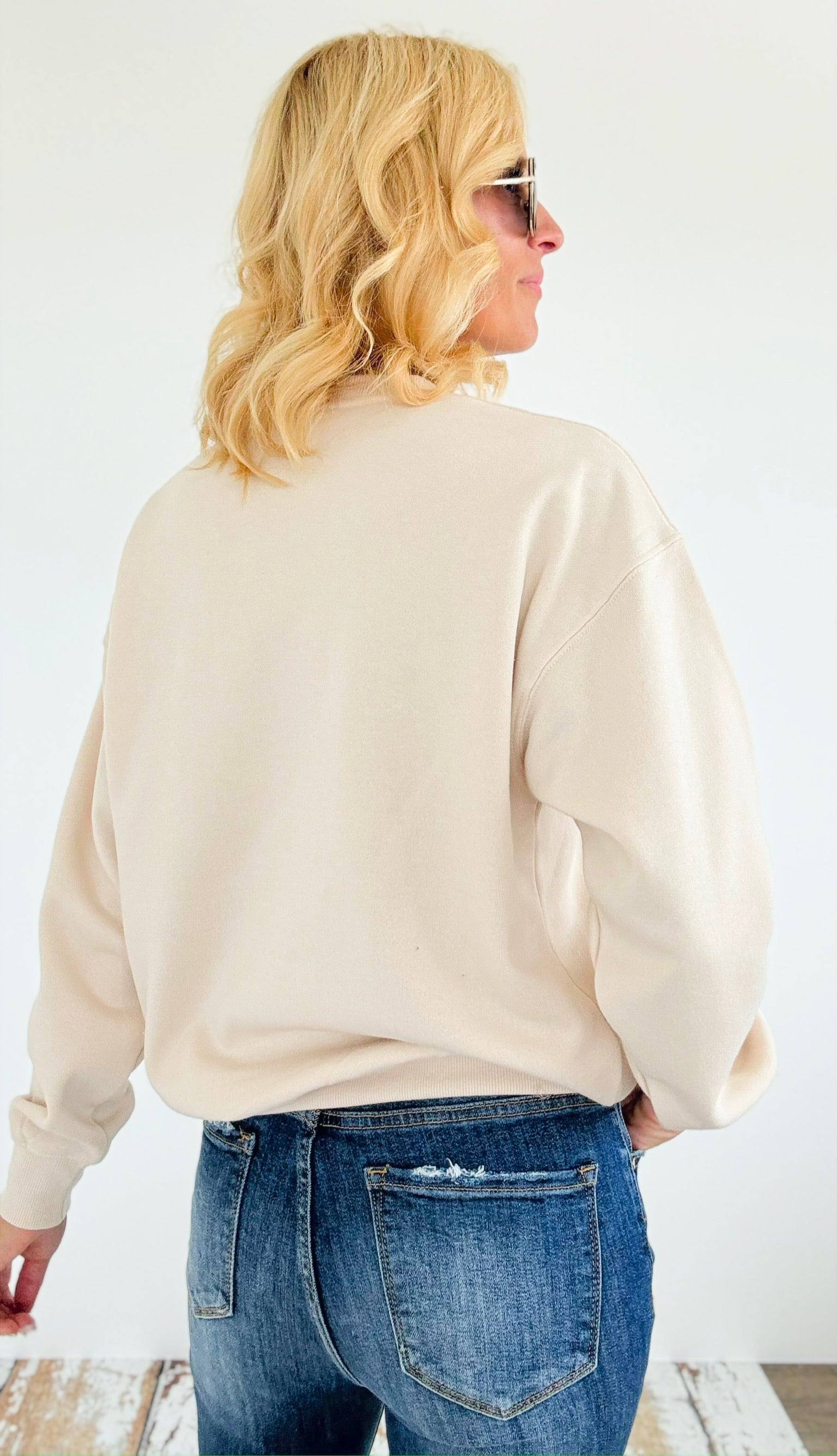 London Relaxed Fleece Sweatshirt-140 Sweaters-reflex-Coastal Bloom Boutique, find the trendiest versions of the popular styles and looks Located in Indialantic, FL