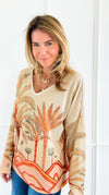Sahara Sunset Italian Lurex Sweater-140 Sweaters-Italianissimo-Coastal Bloom Boutique, find the trendiest versions of the popular styles and looks Located in Indialantic, FL