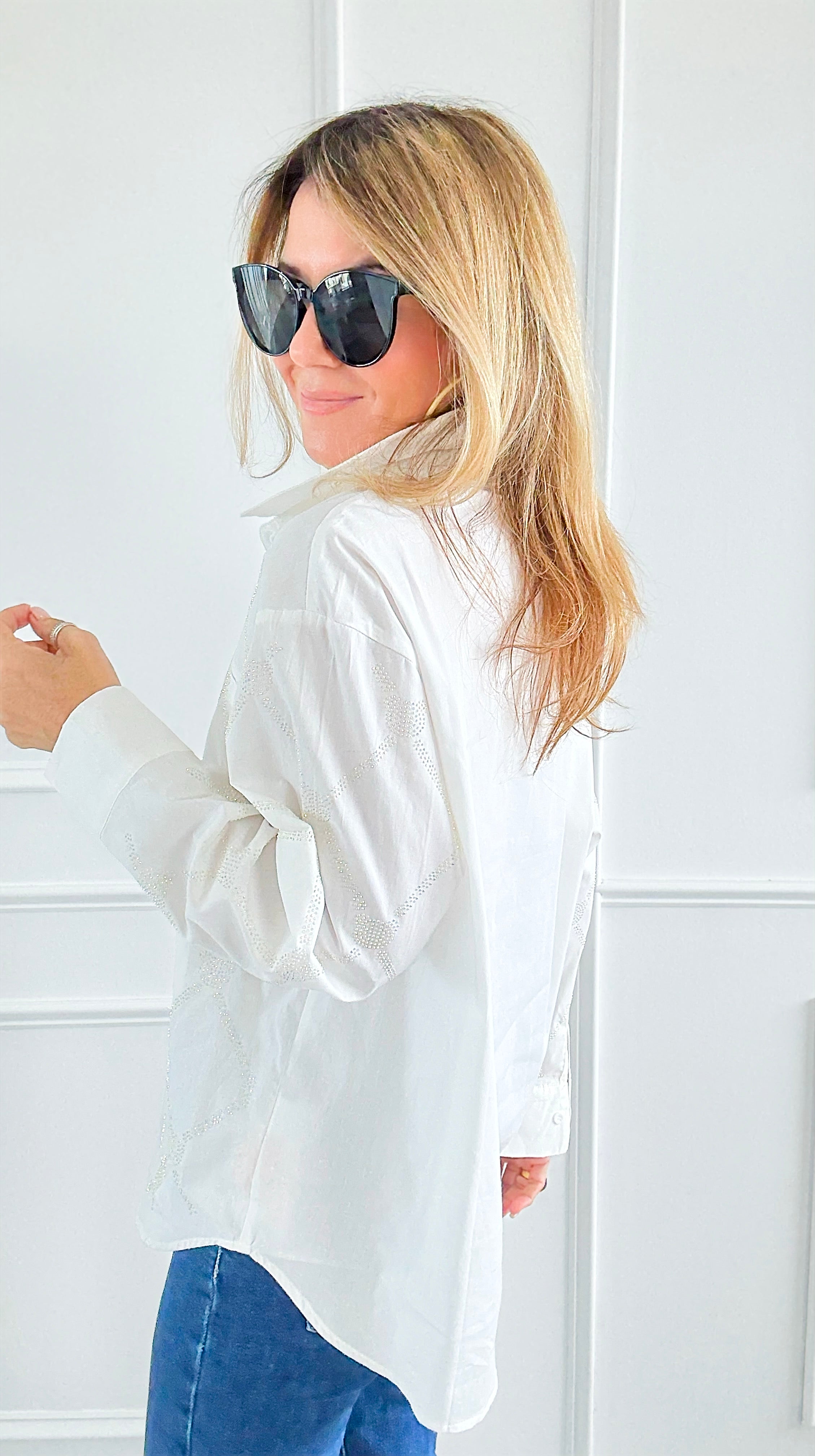 Subtle Sparkle Top-130 Long Sleeve Tops-PASTEL DESIGN-Coastal Bloom Boutique, find the trendiest versions of the popular styles and looks Located in Indialantic, FL
