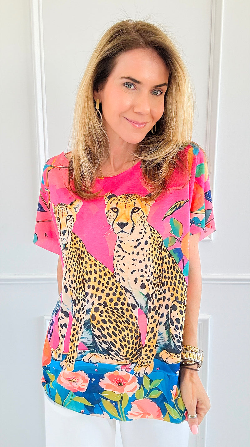 Wild Tropical Italian Graphic Tee-110 short Sleeve Top-Italianissimo-Coastal Bloom Boutique, find the trendiest versions of the popular styles and looks Located in Indialantic, FL