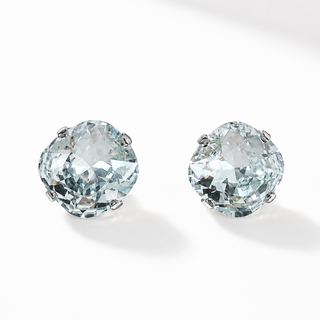 Square Cushion Stud Earrings - Light Azore - Katora
