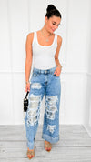 Torn to Shine Sequin Jeans-190 Denim-Oli & Hali-Coastal Bloom Boutique, find the trendiest versions of the popular styles and looks Located in Indialantic, FL
