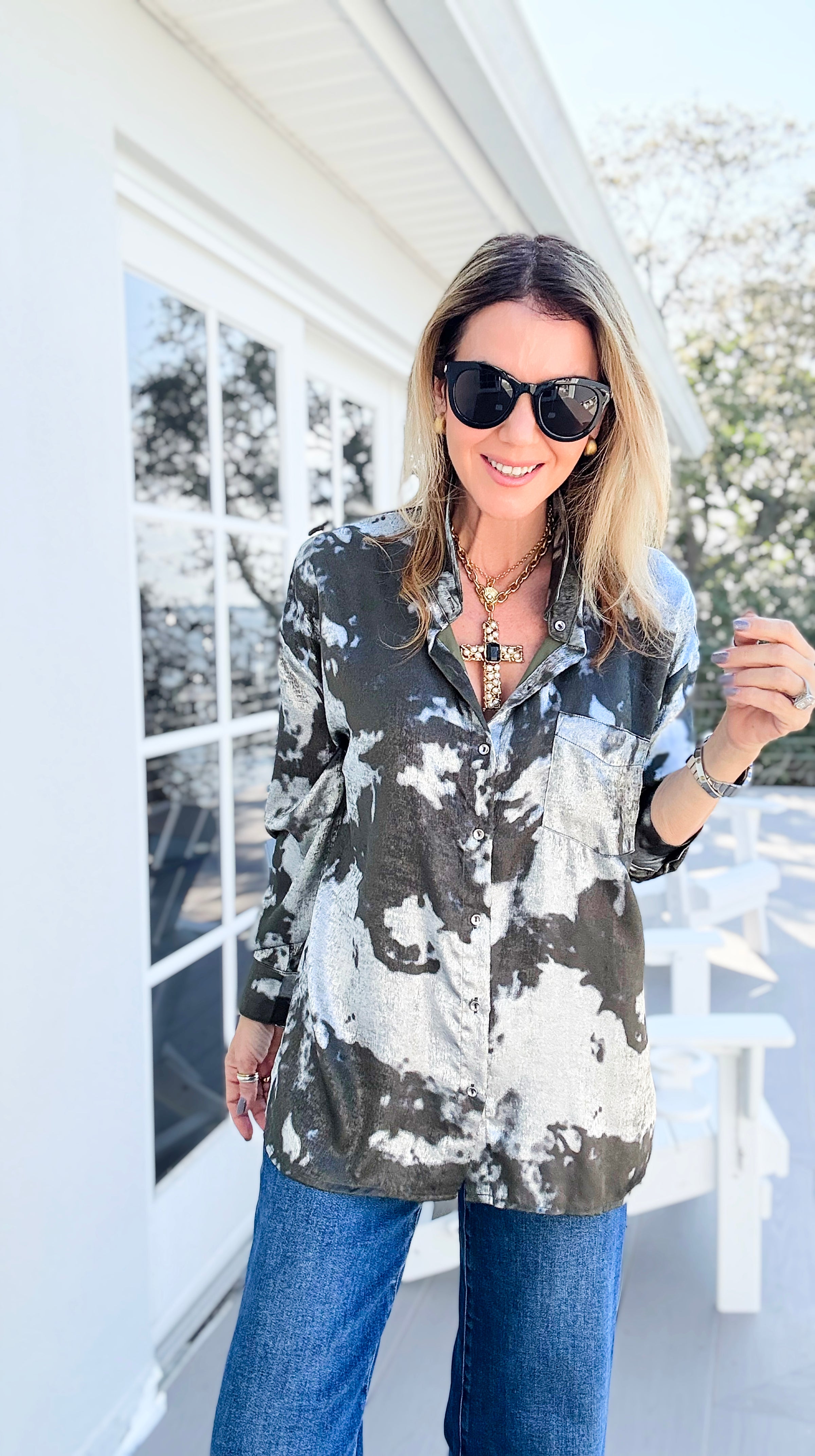 Shine Forward Shirt-110 Long Sleeve Tops-Umgee-Coastal Bloom Boutique, find the trendiest versions of the popular styles and looks Located in Indialantic, FL