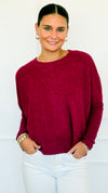 Brushed Melange Sweater - Cabernet-140 Sweaters-Zenana-Coastal Bloom Boutique, find the trendiest versions of the popular styles and looks Located in Indialantic, FL