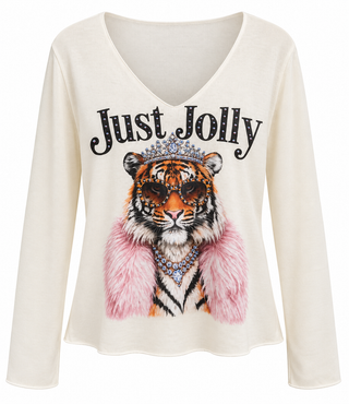 Queen of Jolly Lurex Trim Italian Top