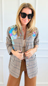 CB CUSTOM - The Heavenly Garden Blazer-160 Jackets-Blue Velvet / HOLLY-Coastal Bloom Boutique, find the trendiest versions of the popular styles and looks Located in Indialantic, FL