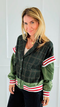 Varsity Remix Bomber Jacket-160 Jackets-Taelynn-Coastal Bloom Boutique, find the trendiest versions of the popular styles and looks Located in Indialantic, FL