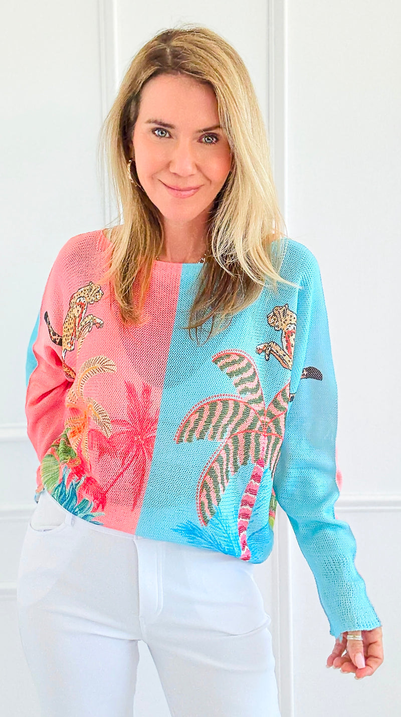 Tropic Pop Italian St Tropez Sweater-140 Sweaters-SORPRESA-Coastal Bloom Boutique, find the trendiest versions of the popular styles and looks Located in Indialantic, FL