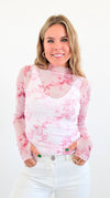 Bloom Whisper Mesh Top-110 Long Sleeve Tops-Sweet Lemon-Coastal Bloom Boutique, find the trendiest versions of the popular styles and looks Located in Indialantic, FL