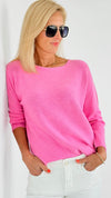 Soho Italian Boatneck Pullover - Pink-140 Sweaters-Italianissimo-Coastal Bloom Boutique, find the trendiest versions of the popular styles and looks Located in Indialantic, FL