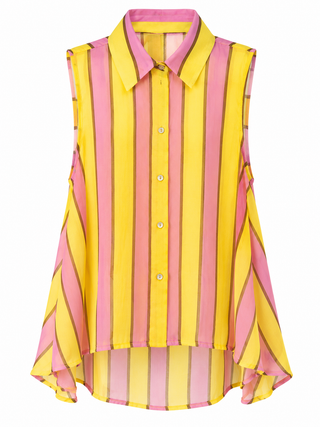 Color Club Sleeveless Italian Top- Pink Lemonade