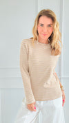 Blind Date Striped Knit Top-110 Long Sleeve Tops-things between-Coastal Bloom Boutique, find the trendiest versions of the popular styles and looks Located in Indialantic, FL