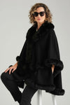 Winter Reverie Faux Fur Cape - Black-160 Jackets-NYW-Coastal Bloom Boutique, find the trendiest versions of the popular styles and looks Located in Indialantic, FL