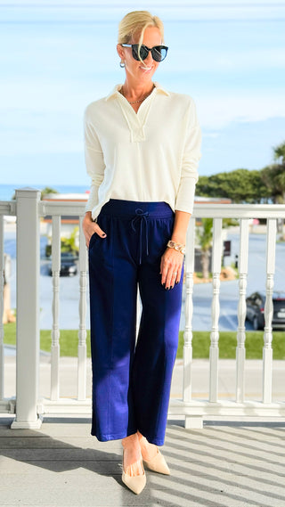 Laid-Back Drawstring Wide-Leg Pants