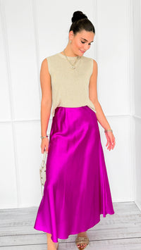 Isabella Italian Skirt- Magenta-170 Bottoms-SEE YOU IN ROME-Coastal Bloom Boutique, find the trendiest versions of the popular styles and looks Located in Indialantic, FL