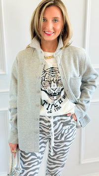Eileen Fall Shacket - Heather Grey-160 Jackets-Rosio-Coastal Bloom Boutique, find the trendiest versions of the popular styles and looks Located in Indialantic, FL