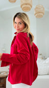 Eileen Fall Shacket - Red-160 Jackets-Rosio-Coastal Bloom Boutique, find the trendiest versions of the popular styles and looks Located in Indialantic, FL