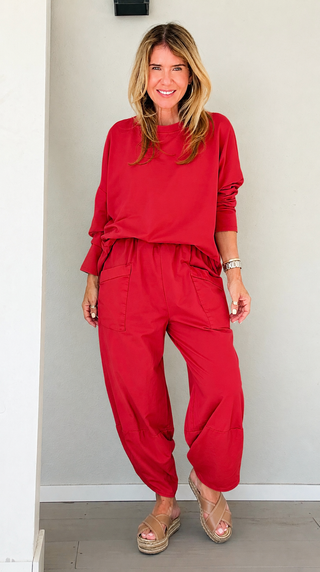 La Spezia Italian Barrel Cotton Set - Red