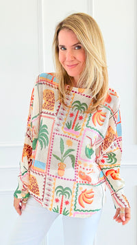 Mai Tai Majesty Italian St Tropez Sweater-140 Sweaters-SORPRESA-Coastal Bloom Boutique, find the trendiest versions of the popular styles and looks Located in Indialantic, FL
