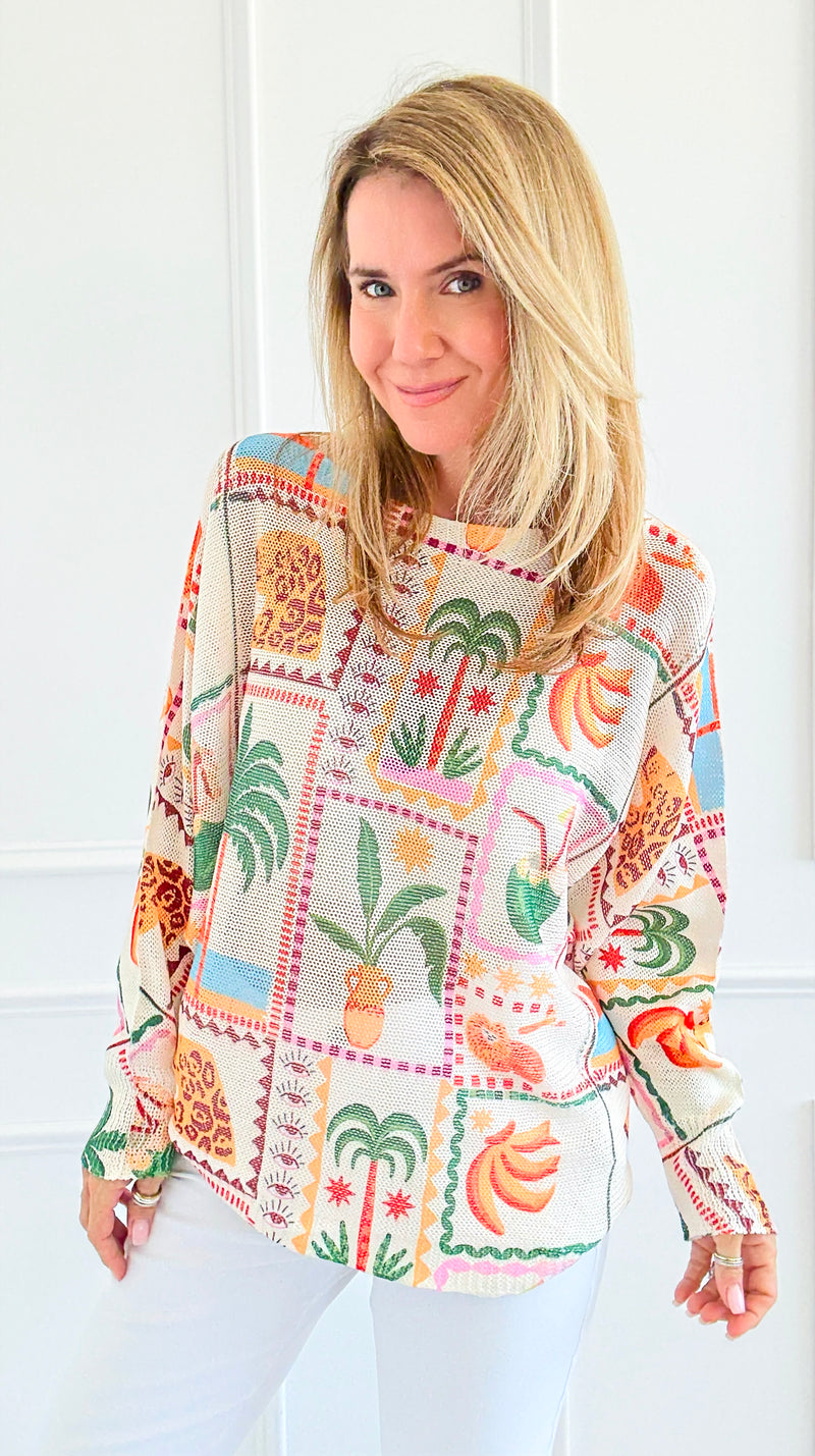 Mai Tai Majesty Italian St Tropez Sweater-140 Sweaters-SORPRESA-Coastal Bloom Boutique, find the trendiest versions of the popular styles and looks Located in Indialantic, FL