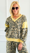Leopard Stripe Wide Leg Pant Set-210 Loungewear/Sets-J.NNA-Coastal Bloom Boutique, find the trendiest versions of the popular styles and looks Located in Indialantic, FL