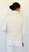 Warm Intentions Zip Puffer Vest - Cream-160 Jackets-Zenana-Coastal Bloom Boutique, find the trendiest versions of the popular styles and looks Located in Indialantic, FL