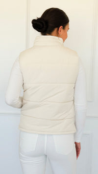 Warm Intentions Zip Puffer Vest - Cream-160 Jackets-Zenana-Coastal Bloom Boutique, find the trendiest versions of the popular styles and looks Located in Indialantic, FL