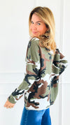 Off-Duty Edge Camo Top-130 Long Sleeve Tops-V6-Coastal Bloom Boutique, find the trendiest versions of the popular styles and looks Located in Indialantic, FL