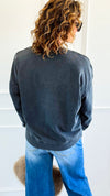 Blessed Beyond Luck Italian Sweatshirt-110 Long Sleeve Tops-FIRSTAGE-Coastal Bloom Boutique, find the trendiest versions of the popular styles and looks Located in Indialantic, FL