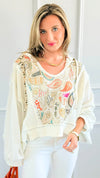 Paisley Dreams Hooded Top-110 Long Sleeve Tops-POL-Coastal Bloom Boutique, find the trendiest versions of the popular styles and looks Located in Indialantic, FL