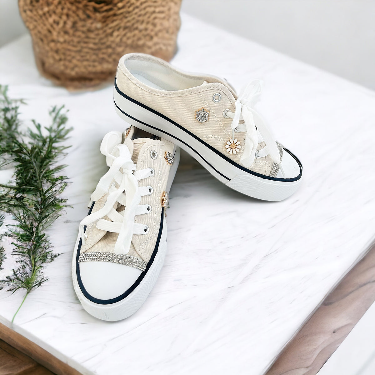 CB Mule Shiny Thing Sneakers - Vanilla-250 Shoes-Holly-Coastal Bloom Boutique, find the trendiest versions of the popular styles and looks Located in Indialantic, FL
