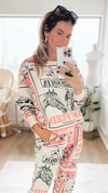 Pink Horse-Block Print Sweatshirt-110 Long Sleeve Tops-L.A SOUL-Coastal Bloom Boutique, find the trendiest versions of the popular styles and looks Located in Indialantic, FL