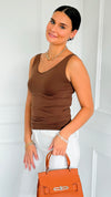Seamless Everyday Tank Top - Coffee-100 Sleeveless Tops-YELETE-Coastal Bloom Boutique, find the trendiest versions of the popular styles and looks Located in Indialantic, FL