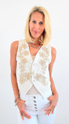 Floral Flourish Button Vest-150 Cardigans/Layers-NYW-Coastal Bloom Boutique, find the trendiest versions of the popular styles and looks Located in Indialantic, FL