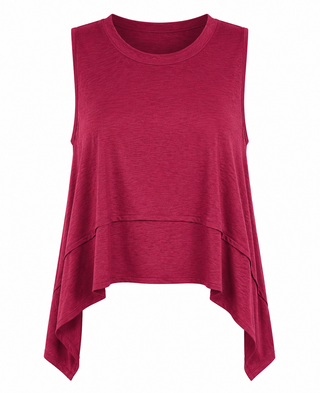 On the Edge Sleeveless Top - Cabernet