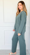 Quilted Jacket and Pants Set - Ash Jade-210 Loungewear/Sets-Zenana-Coastal Bloom Boutique, find the trendiest versions of the popular styles and looks Located in Indialantic, FL